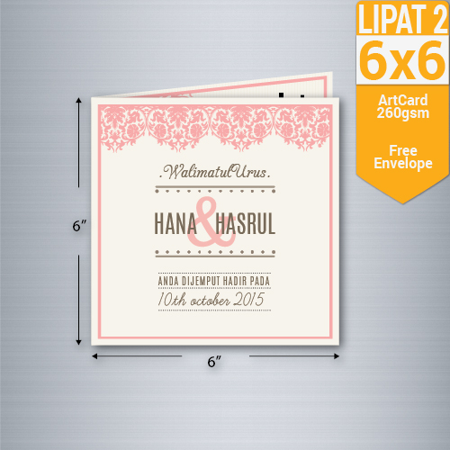 Harga kad kahwin 6x6-poskad lipat 2 - Chantiqs Kad Kahwin