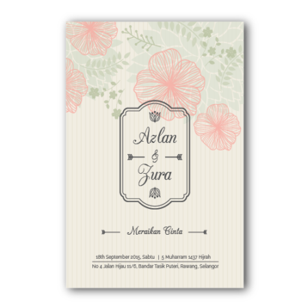 kad kahwin Floral 3