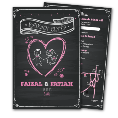 Kad Kahwin Kartun 3 murah