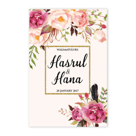 kad kahwin floral 50
