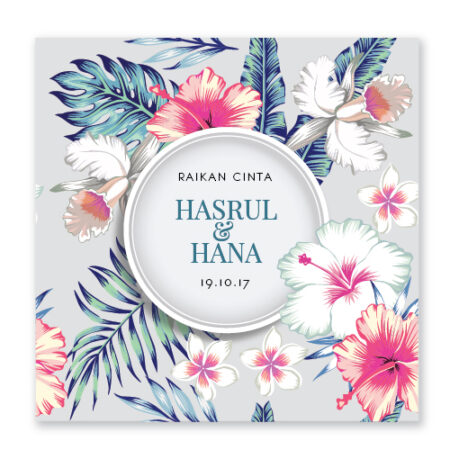 Kad kahwin Floral 68 tropical